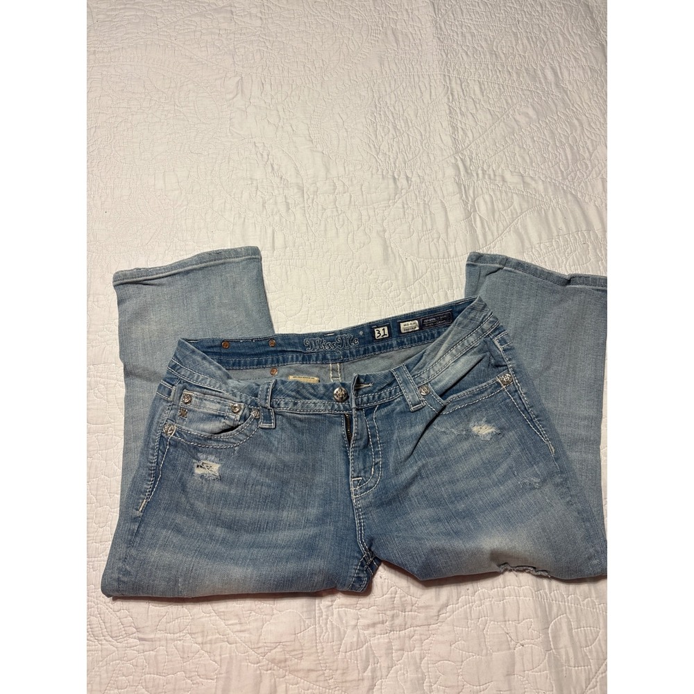 Miss Me Womens cropped Embellished Rhinestone Distressed Size 31